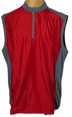 Colete Adidas Club Wind sem mangas XL 1/4 com zíper vermelho/cinza masculino novo com etiquetas - Imagem 1 de 4