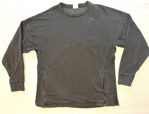 Gymshark Men’s Power Washed Crew Sweatshirt In Charcoal Back Logo Size Small - Picture 1 of 5