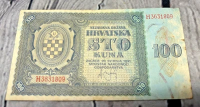 CROATIA 100 kuna 1941 war Yugoslavia Germany World War II Occupation - Image 1 of 4
