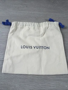 Louis Vuitton Dust Bag Avorio Autentico Portaoggetti Blu Coulisse 8”x7,5” - Foto 1 di 5