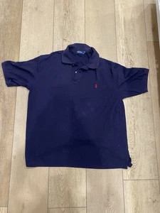 Polo Ralph Lauren uomo XLT alta blu cotone polo logo pony 100% cotone - Foto 1 di 12