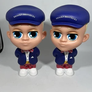 Lot Of 2 - Brooks Brothers Figures Big Head Vinyl Advertising Mascot - Picture 1 of 8