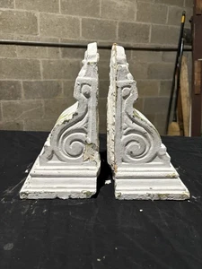~ PAAR ANTIKE GIPSKRÄNZE 11 ZOLL HOCH ~ ARCHITEKTONISCHE BERGUNG #23 - Bild 1 von 8