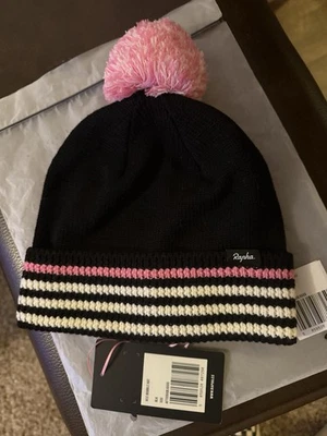 Rapha RCC Winter Bobble hat NEW with tags black pink white - Image 1 of 2