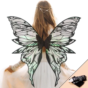 Fairy Wings for Adult Women,31.5"X29" Butterfly Cosplay Wings with Lace Gloves - Picture 1 of 12