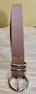 Woman's Gold Tone Buckle 52 inch Long X 1 inch Wide Belt Brown Saddle Color NWOT - Bild 1 von 2