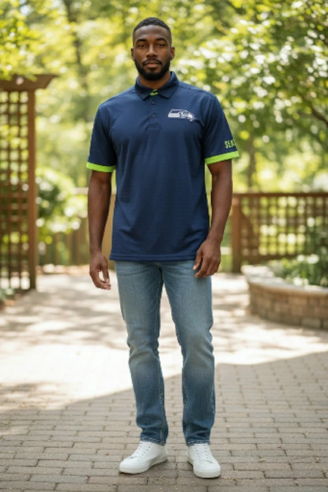 Camisa polo para hombre Seattle Seahawks marca NFL azul marino talla XL Foto 1 de 1