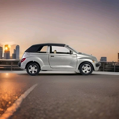 Chrysler PT Cruiser Convertible 1:32 Scale Die-Cast Collectible Model Car Silver - Image 1 of 4