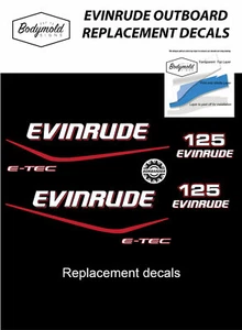 EVINRUDE E-TEC 125hp outboard replacement decals - Picture 1 of 1