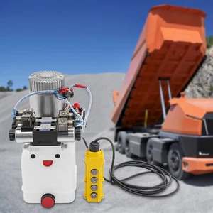 22Mpa Hydraulic Pump 4.5 Quart Double Acting Dump Trailer Pump Power Unit DC 12V - Picture 1 of 18