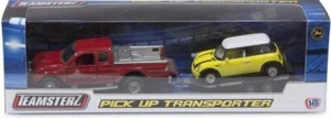HTI Teamsters Diecast & Plastic Mini Pick-up Trailer Transporter Set 1/32 - Picture 1 of 1