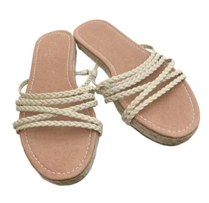 Sandalia deslizable alpargata Kathryn para mujer Madewell en cuero talla 8,5 MD777 - Imagen 1 de 4