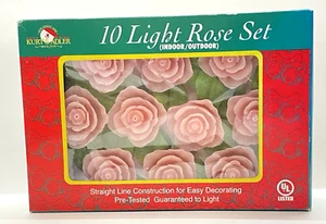Kurt Adler Pink Rose Tree String Lights Set of 10 Indoor Outdoor NIB Wedding - Picture 1 of 4