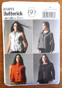 Neu Butterick Katherine Tilton Muster B 5891 Misses' Gr. 8-16 Knopfleiste Top - Bild 1 von 2
