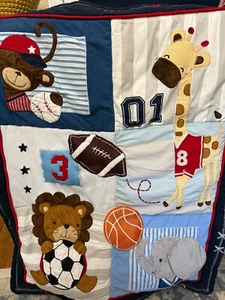 Lambs & Ivy Future All Star Animal Sports Nursery Quilt, Crib sheet, Crib Skirt - Picture 1 of 7
