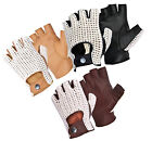 DRESS GLOVES FINGERLESS REAL SOFT SHEEP NAPPA LEATHER MEN'S DRIVING RETRO
