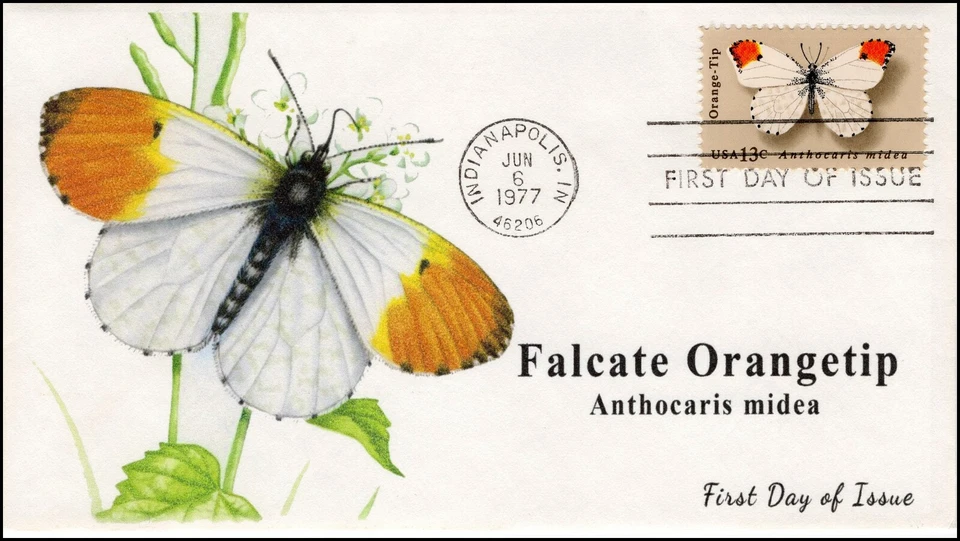 AO-1715,1977, Orangetip Butterfly, Add-on Cachet, FDC, SC 1715,  - Image 1 of 1