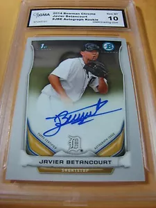 JAVIER BETANCOURT TIGERS 2014 BOWMAN CROMO AUTO ROOKIE RC # JBE GRADO 10 - Foto 1 di 1