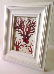 MESA DE MESA DE OBRAS DE ARTE CON IMPRESIÓN BLANCA CORAL ROJO - Imagen 1 de 7