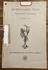 1952 Hondo - Yancey, TX Southwestern Bell Telephone Directory - Picture 1 of 5