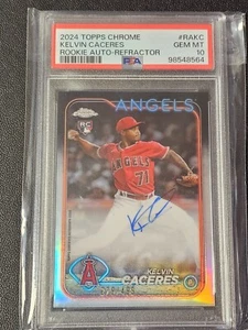 2024 Topps Chrome Auto-Refractor- #RA-KC Kelvin Caceres AU, RC /499, Auto PSA 10 - Picture 1 of 2