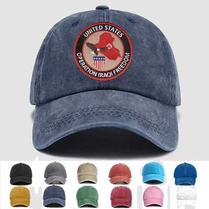 Custom Embroidered Hat Operation Iraqi Freedom, Veteran Cap, Trucker Hat, Gift - Picture 1 of 7