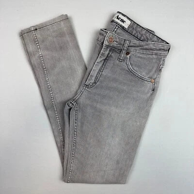 Pantalones de mezclilla ACNE para mujer 27 gris flexible/zick ajustados rectos informales elásticos Foto 1 de 4