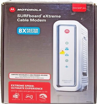 NIB MOTOROLA SURFBOARD EXTREME CABLE MODEM SB6141 DOCSIS 3.0 - Image 1 of 3