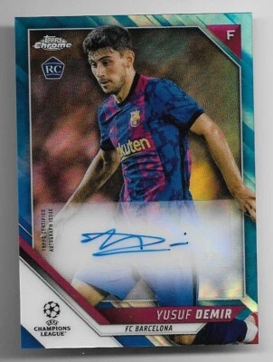 2021-22 Topps Chrome UEFA Champions League Auto Card : Yusuf Demir #141/150 - Image 1 of 2
