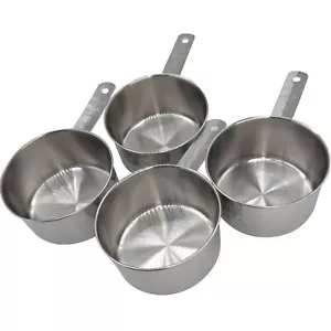731 Pk4 Large Stainless Steel Pots Bird Toy Part Durable Metal Cups - Picture 1 of 6