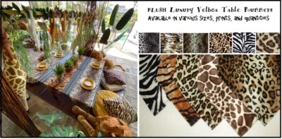 Table Runner Leopard Zebra Giraffe Safari Animal Print Dining Night Stand or Dre - Image 1 of 4