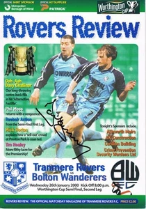 Signed David Kelly Tranmere v Bolton Worthington Semi Final Programme COA Proof - Picture 1 of 2