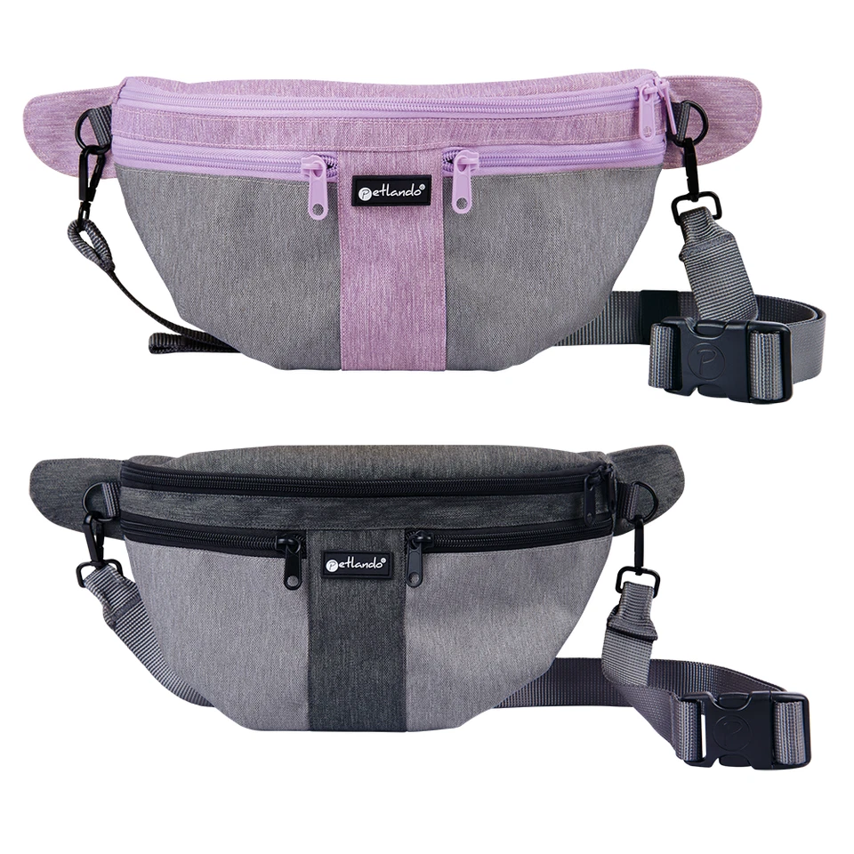 Petlando Crossbag Everest grau | flieder - Snacktasche Bauchtasche Gürteltasche - Bild 1 von 1