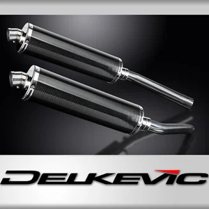 Suzuki DL1000 V-Strom 2002-2012 Slip On 18" Oval Carbon Exhaust Muffler Kit - Picture 1 of 4