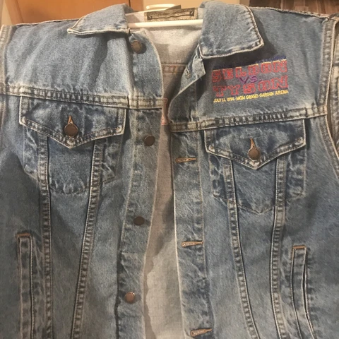 MIKE TYSON VS SELDON MGM BOXING DENIM JACKET VEST 1993 Large Collectible Cover