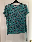 LADIES M & S PER UNA T-SHIRT SIZE 18. Green/turquoise. Exc cond