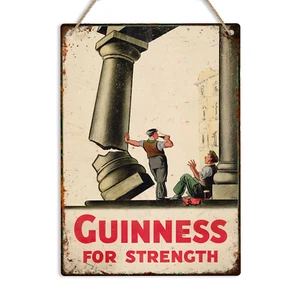 Guinness For Strength Retro Metal Sign Vintage Man Cave Bar Beer Garden Plaque - Picture 1 of 18