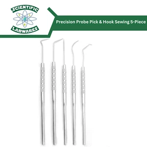 Scientific Labwares Stainless Steel Precision Probe Pick & Hook Sewing 5-Piece - Picture 1 of 6