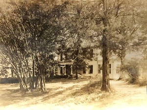 Antique Sepia Photograph Old Mansion House with Trees Mrs. W.E. Howard 1920's ? - Picture 1 of 3