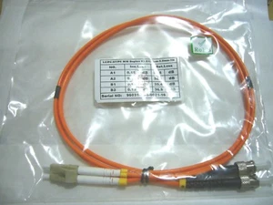 LC to ST fiber patch cord jumper cable, MM 62.5/125, duplex 1m length - Picture 1 of 1
