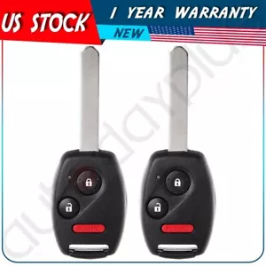 2 Remote Car Key Fob for Honda Odyssey 2005 2006 2007 2008 2009 2010 3 Buttons - Picture 1 of 8