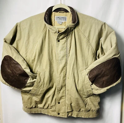 Chaqueta de invierno vintage para hombre Current Editions talla XL con parches de cuero Foto 1 de 4