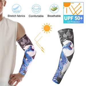 1Pairs Cooling Arm Sleeves Cover For Men Women UV Sun Protection Sports Outdoor - Picture 1 of 46