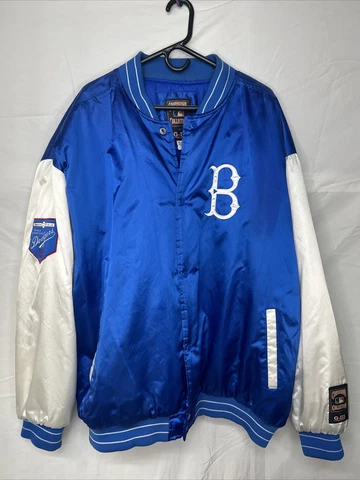Vintage Brooklyn Dodgers Cooperstown Collection G-III Carl Banks Satin Jacket Cover
