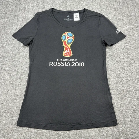 FIFA World Cup Russia 2018 Shirt Womans Small Adidas Short Sleeve Graphic Sport Cover