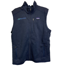 Patagonia Men's Navy Blue Sleeveless Zipped Pockets Full-Zip Fleece Vest L