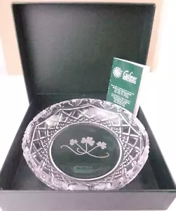 Plato de cristal irlandés Galway trébol grabado diámetro 16 cm - Imagen 1 de 7