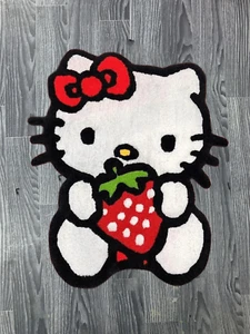 Hello Kitty | Handtufted Rug | Custom Kitty with cherry Rug | 62 cm | Home Decor - Picture 1 of 3