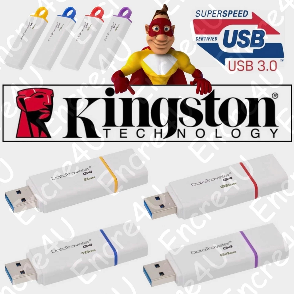 Clé USB 3.0 KINGSTON 64 Gb Go DataTraveler G4 - Vendue aussi en 8 16 ou 32 Giga - Photo 1/1