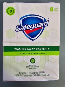 Jabón antibacteriano Safeguard 6 x 8ct, blanco con aloe, barras de 4 oz - 48 barras en total - Imagen 1 de 1